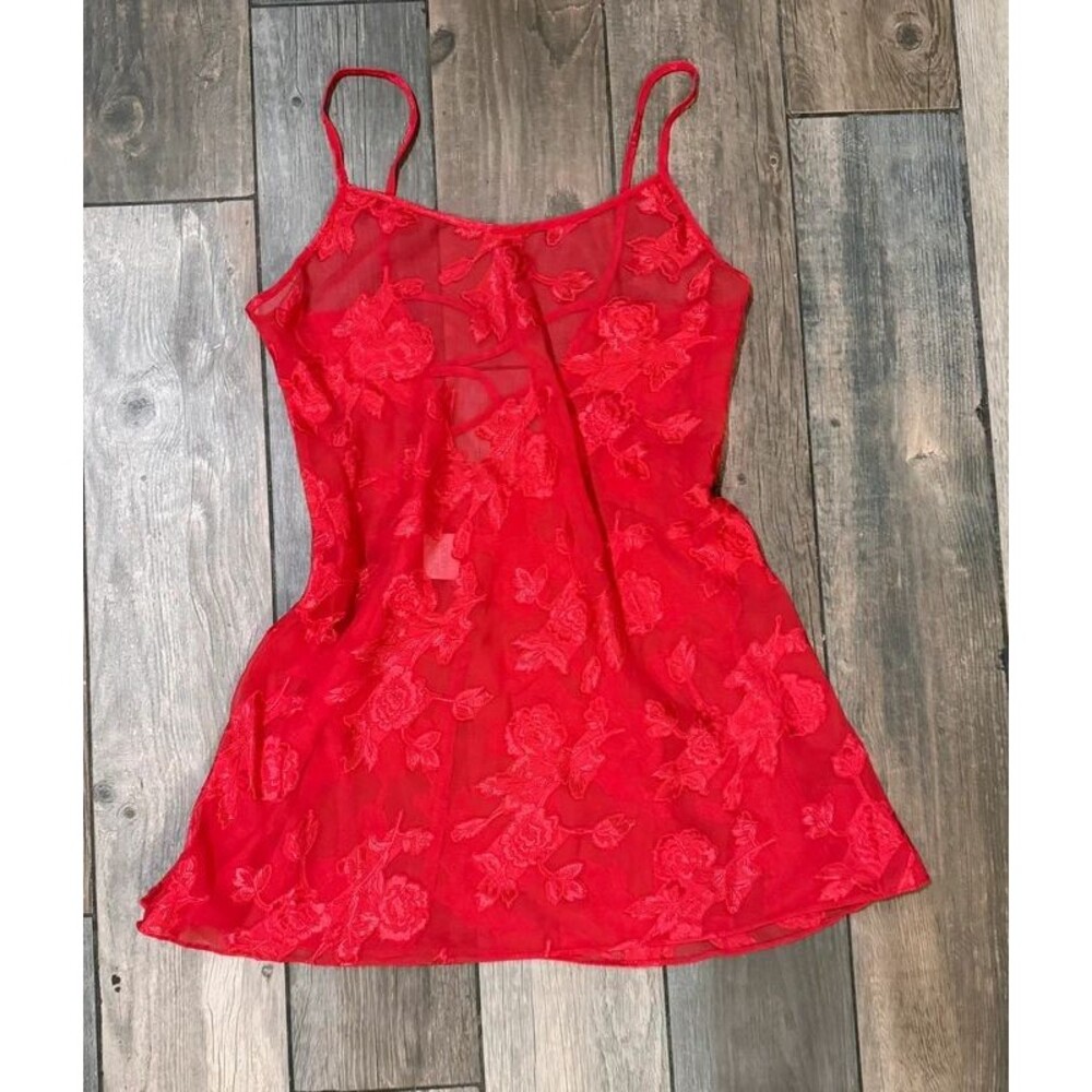 Vintage Y2k Sheer Slip Lingerie Nightgown Dress